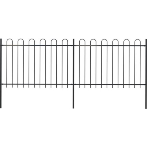 vidaXL-Tuinhek-met-ronde-bovenkant-3,4x1,2-m-staal-zwart