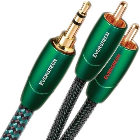 Audioquest Evergreen 3.5mm naar 2x RCA Kabel - Mini Jack Overgangskabel - 1m
