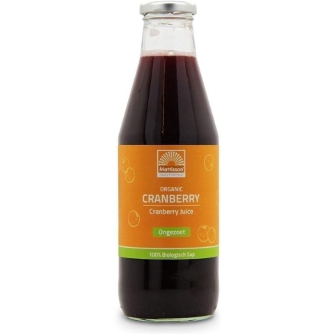 Mattisson - Biologische Cranberry Sap - Ongezoet - Cranberry Juice - 100% Biologisch Sap - 750 ml