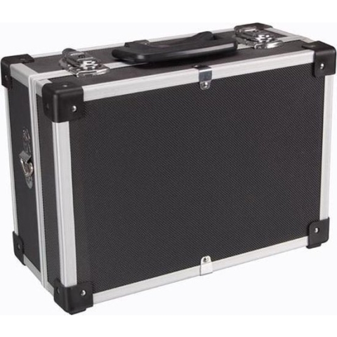 Perel opbergkoffer, schouderriem, sleutelslot, 2 sleutels, aluminium, zwart, 320 x 230 x 155 mm