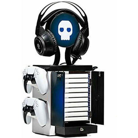 Numskull PlayStation 5 Geïnspireerde Luxe Gaming Opbergtoren voor 4 Controllers - 10 Games - Koptelefoon