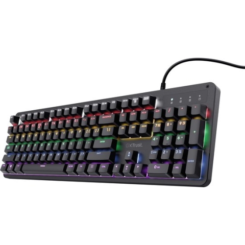 Trust GXT 863 Mazz - Bedraad Gaming Toetsenbord - Mechanisch - RGB - Qwerty - Zwart
