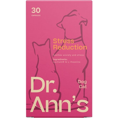 Dr. Ann's Stress Reduction - 30 capsules - Antistressmiddel voor je huisdier - Vuurwerkangst hond/kat - Antistress
