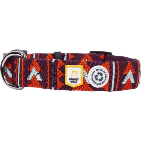 Woolly Wolf - Polar Night Halsband - M - Duurzaam - Oranje - Paars