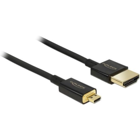 Dunne Premium Micro HDMI - HDMI kabel - versie 2.0 (4K 60Hz) / zwart - 0,50 meter