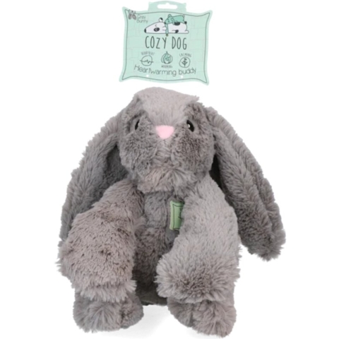 Cozy Dog Bunny Hondenknuffel – Hondenspeelgoed met hartslag – Knuffel hond – vermindert verlatingsangst – speciaal voor puppy's – grijs