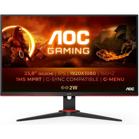 AOC 24G2SPU - Full HD IPS Gaming Monitor - G-Sync Compatible - Verstelbaar - 24 inch - 165hz