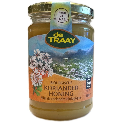 Biologische korianderhoning Bulgarije 350g de Traay (crème)