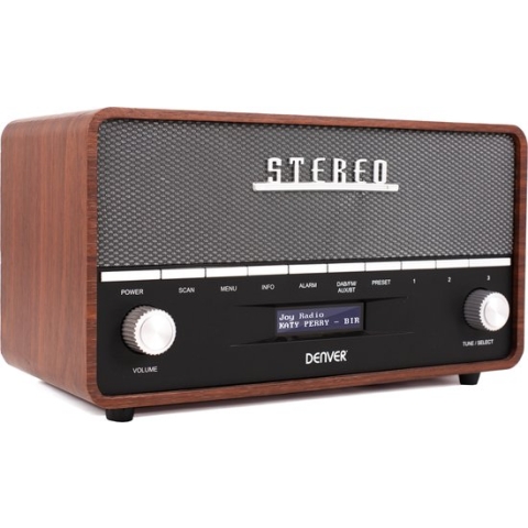 Denver DAB Radio XL - Retro Radio - Bluetooth - DAB+/ FM - Batterijen & Netstroom - DAB36