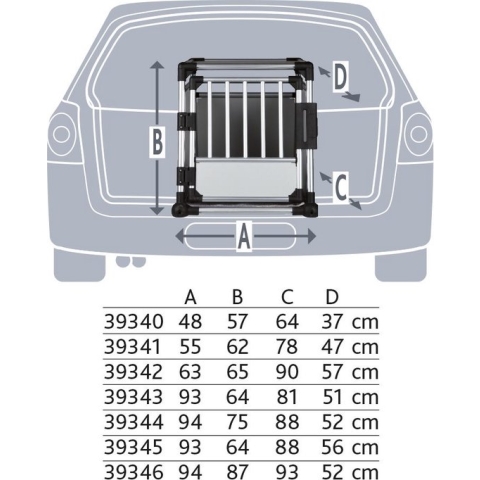 Trixie Transport Box Aluminium - Transportkooi - 48 cm x 57 cm x 64 cm - Zilverkleurig/Zwart