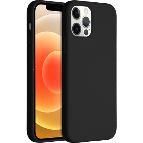 Accezz Hoesje Geschikt voor iPhone 12 Pro / 12 Hoesje Siliconen - Accezz Liquid Silicone Backcover - Zwart