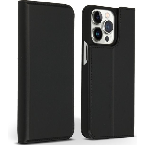 Accezz Hoesje Met Pasjeshouder Geschikt voor iPhone 13 Pro - Accezz Premium Leather Slim Bookcase - Zwart