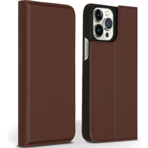 Accezz Hoesje Geschikt voor iPhone 13 Pro Max Hoesje Met Pasjeshouder - Accezz Premium Leather Slim Bookcase - Bruin