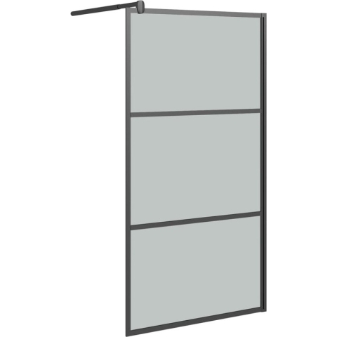 vidaXL-Inloopdouchewand-100x195-cm-donker-ESG-glas-zwart