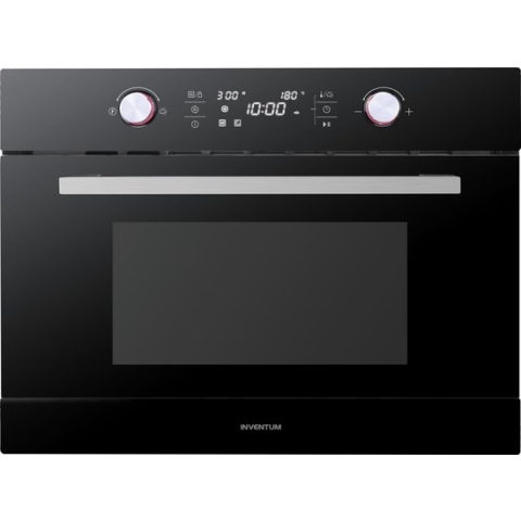 Inventum IMC6044GK - Inbouw combi-oven - Hetelucht - Magnetron - Grill - 44 liter - 45 cm hoog - Tot 230°C - Zwart/RVS