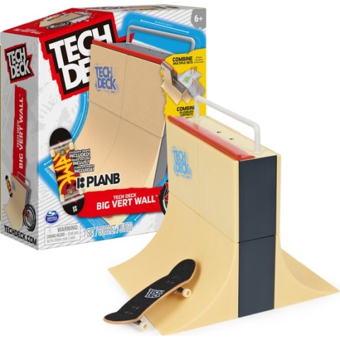 Tech Deck X-Connect Park Creator - Big Vert Wall aanpasbare en opbouwbare schansset met 1 unieke vingerboard