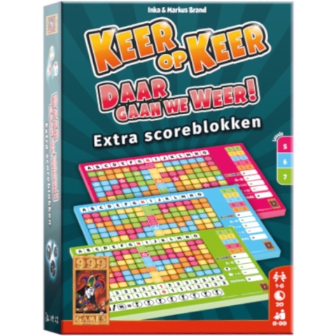 Scoreblokken Keer op Keer drie stuks Level 5, 6 en 7 Dobbelspel
