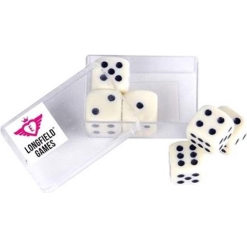 Longfield Games Dobbelstenen | Wit | 6 Stuks