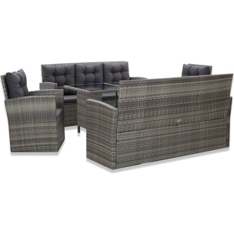 vidaXL-5-delige-Tuinset-met-kussens-poly-rattan-grijs
