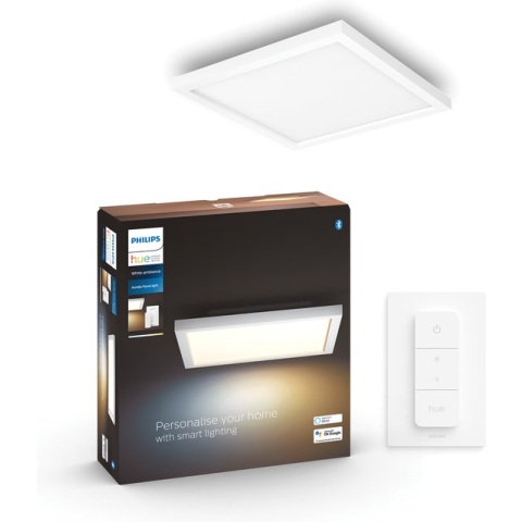 Philips Hue Aurelle paneellamp - warm tot koelwit licht - rechthoekig - Bluetooth - incl. 1 dimmer switch