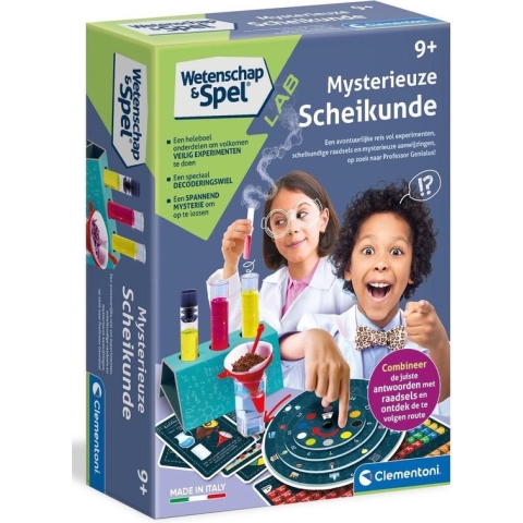 Clementoni Wetenschap & Spel - Mysterieuze Scheikunde - Experimenteerdoos - Mini Laboratorium - met Raadsels en Experimenten - 8+ Jaar