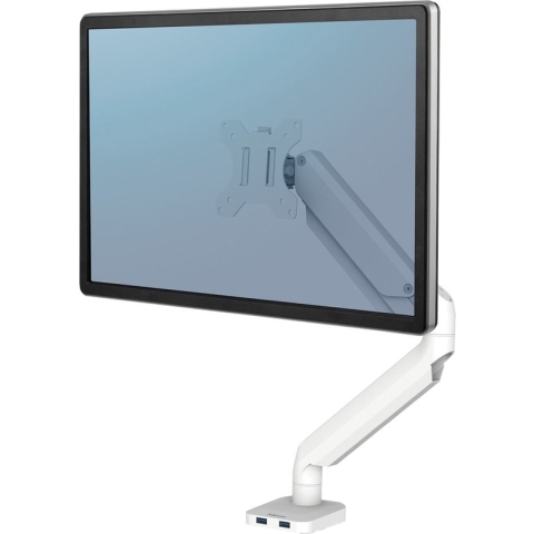 Fellowes Platinum monitor arm - enkel 1 scherm - klem/doorvoer - wit