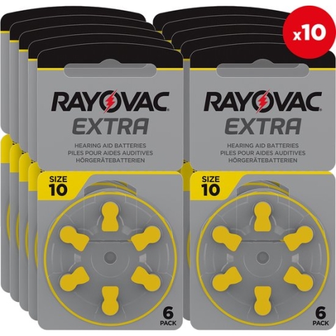 Rayovac Extra Hoorbatterijen 10 Geel 60 pack