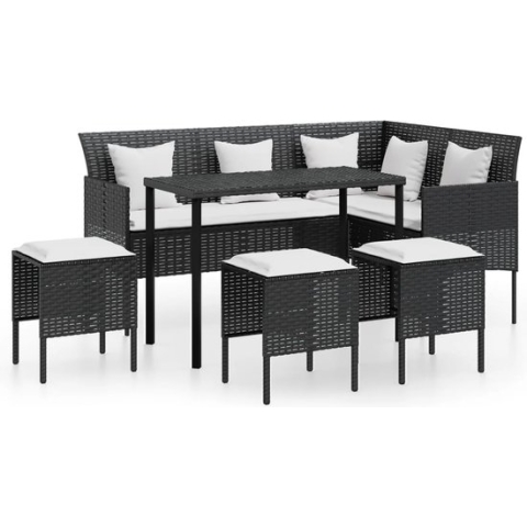 vidaXL-5-delige-Loungeset-met-kussens-L-vormig-poly-rattan-zwart