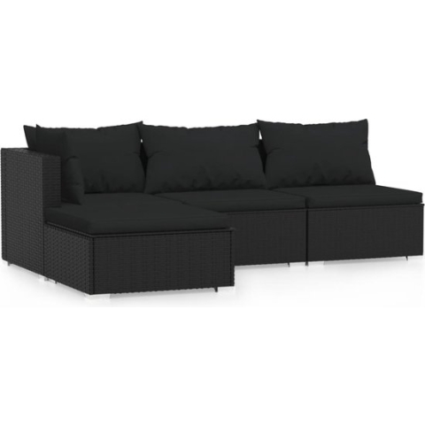 vidaXL-4-delige-Loungeset-met-kussens-poly-rattan-zwart