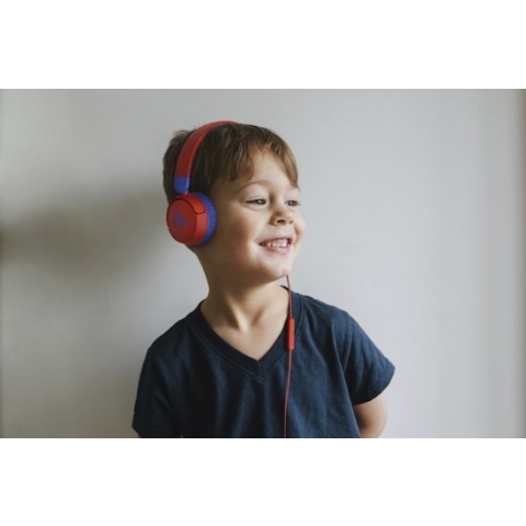 JBL JR310 Kids - Bedrade on-ear koptelefoon - Blauw/Rood