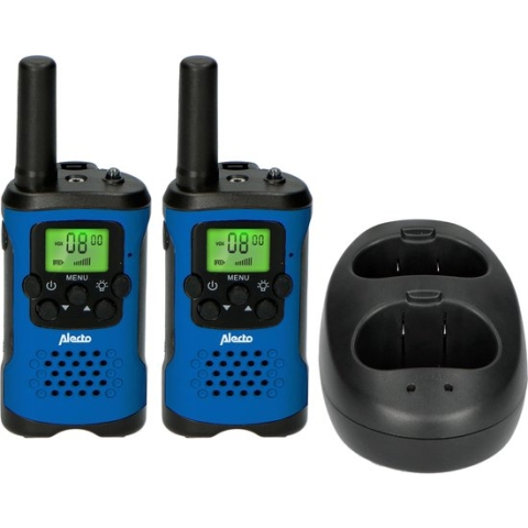 Alecto FR175BW - Walkie Talkie voor kinderen en volwassenen - Set van 2 stuks - Bereik tot 7 km - Blauw-Zwart