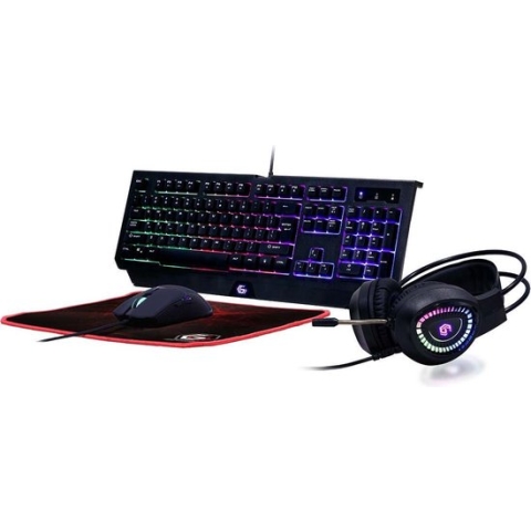 4-in-1 backlight gaming kit "Phantom", US layout - Gembird - Gaming set - Keyboard - Headset - muis
