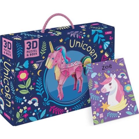 Boek + 3D-puzzel - Unicorn