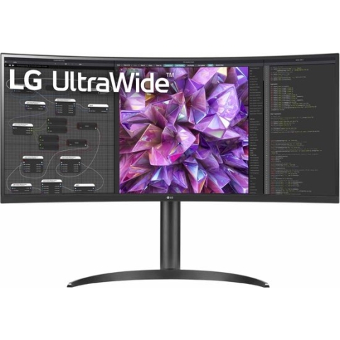 LG 34WQ75C-B - WQHD IPS Curved UltraWide USB-C Monitor - 90w - RJ45- KVM Switch - 34 Inch