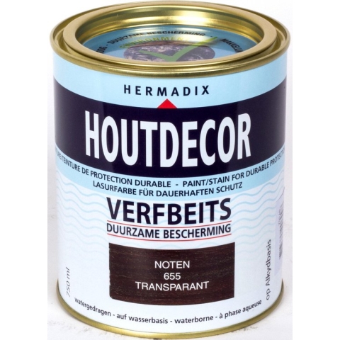 Hermadix Houtdecor Verfbeits Transparant - 0,75 liter - 655 Noten