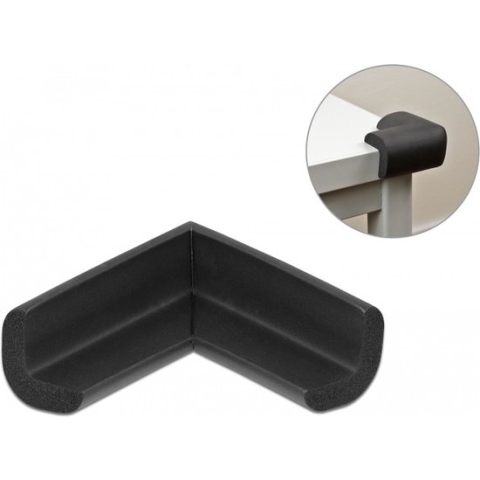 Hoekbeschermer met zelfklevend pad - 56 x 56 x 22 mm / zwart schuim