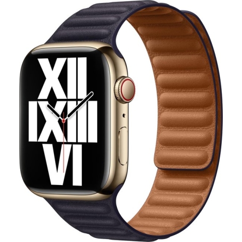 Apple Watch S/M bandje - Leer - Voor Apple Watch 3/4/5/6/7/8/SE/Ultra 42/44/45/49 mm - Ink