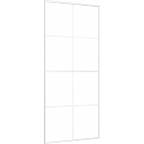 vidaXL-Schuifdeur-90x205-cm-ESG-glas-en-aluminium-wit
