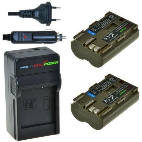 2 x BP-511A accu's voor Canon - inclusief oplader en autolader - Origineel ChiliPower