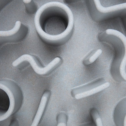 District 70 BAMBOO Slowfeeder - Stijlvolle anti-schrok voerbak voor honden - Kleur: Merengue, Maat: Large Ø28 cm (2500 ML)