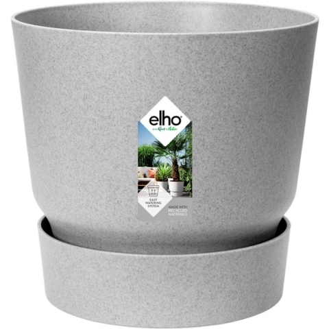 Elho Greenville Rond 47 - Grote Bloempot voor Buiten met Waterreservoir - 100% Gerecycled Plastic - Ø 47 x H 44 cm - Living Concrete