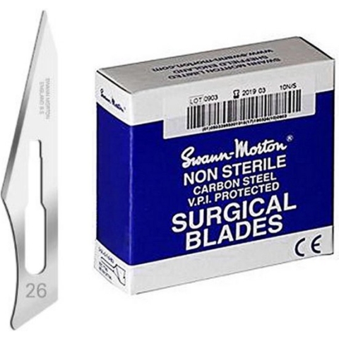 Swann Morton mesjes niet steriel nr 26 Swann Morton - RVS - Past op houder nummer 4 - Nummer 26