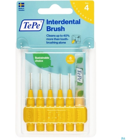 TePe Interdentale Ragers Original Geel ISO maat 4 – 0,7 mm (6 stuks)