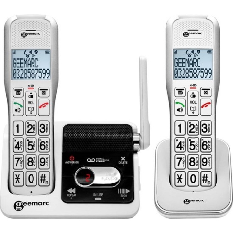 Geemarc Duo - Duo DECT telefoon - Antwoordapparaat - Wit