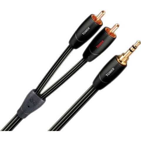 Audioquest Tower 3.5mm naar 2x RCA Kabel - Mini Jack Overgangskabel - 2m