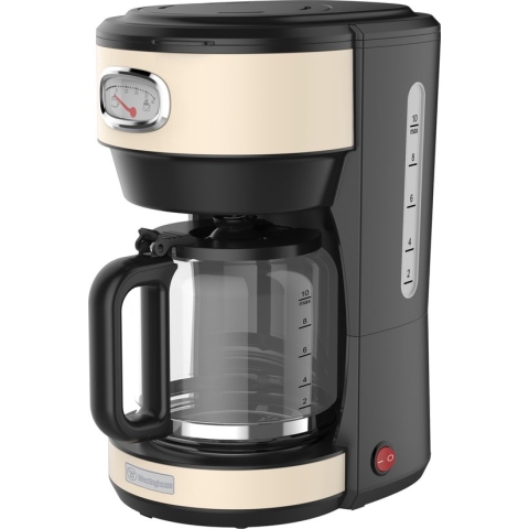 Westinghouse Retro Serie - Koffiezetapparaat - Filterkoffie Machine - Wit - Met Herbruikbare Filter - 10 Koppen Koffie