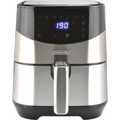 Airfryer XXL - Bourgini Heteluchtfriteuse - Digitaal display met touch control - 4 Liter inhoud / geschikt voor 1kg friet - Metalen behuizing- Bak met 65% minder vet