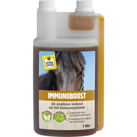 VITALstyle Immunoboost - Paarden Supplement - Dé Positieve Invloed Op Het Immuunsysteem - Met Vitamine B, C & E - 1 L