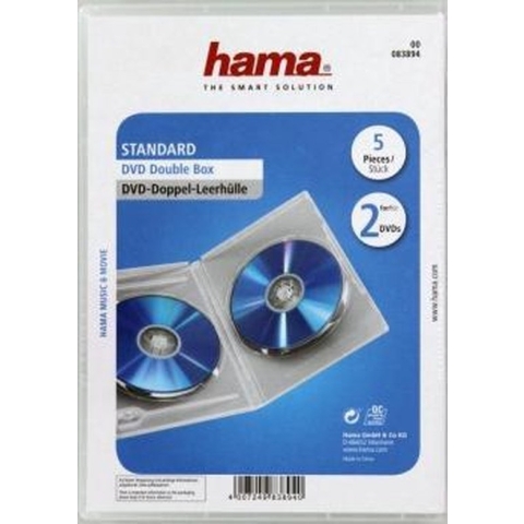 Hama 04783894 DVD Dubbel-box - 5 Pak / Transparant