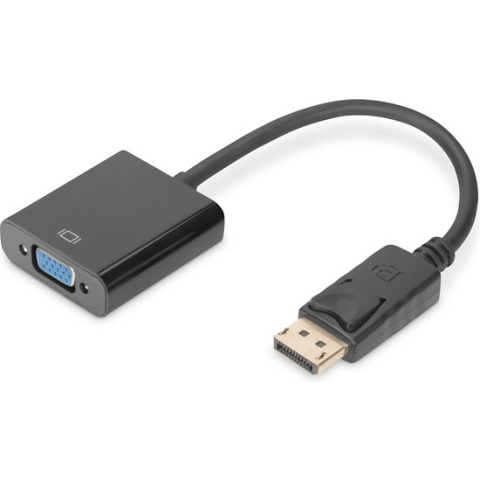 Adapter DisplayPort naar VGA Digitus by Assmann DB-340403-001-S Zwart 15 cm